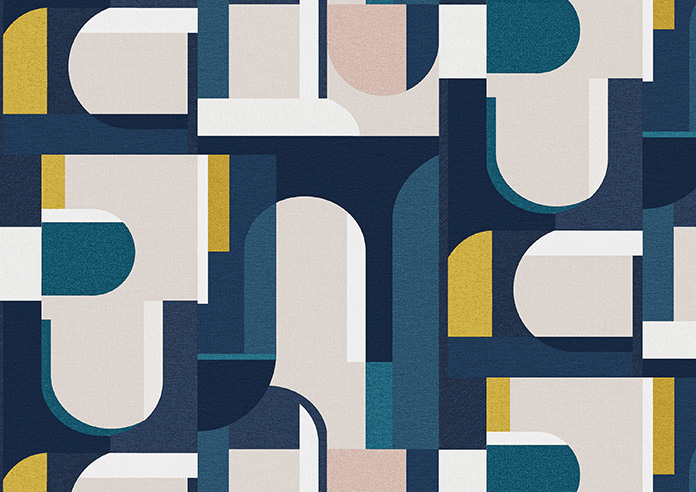 Archways, Navy - Roman Blind - Image 7